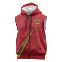 Custom Saint Kitts And Nevis Football Sleeveless Zip Hoodie Sugar Boyz Red Version - Wonder Print Shop