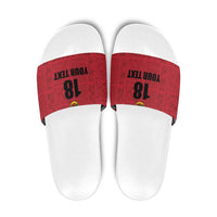 Custom Saint Kitts And Nevis Football Slide Sandals Sugar Boyz Red Version - Wonder Print Shop