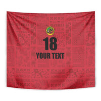 Custom Saint Kitts And Nevis Football Tapestry Sugar Boyz Red Version - Wonder Print Shop