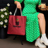 Custom Saint Kitts And Nevis Football Tote Bag Sugar Boyz Red Version - Wonder Print Shop