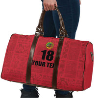 Custom Saint Kitts And Nevis Football Travel Bag Sugar Boyz Red Version - Wonder Print Shop