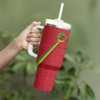 Custom Saint Kitts And Nevis Football Tumbler With Handle Sugar Boyz Red Version - Wonder Print Shop