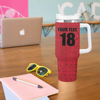 Custom Saint Kitts And Nevis Football Tumbler With Handle Sugar Boyz Red Version - Wonder Print Shop