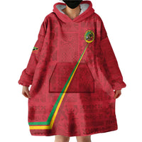 Custom Saint Kitts And Nevis Football Wearable Blanket Hoodie Sugar Boyz Red Version - Wonder Print Shop
