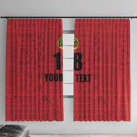 Custom Saint Kitts And Nevis Football Window Curtain Sugar Boyz Red Version - Wonder Print Shop