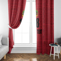 Custom Saint Kitts And Nevis Football Window Curtain Sugar Boyz Red Version - Wonder Print Shop