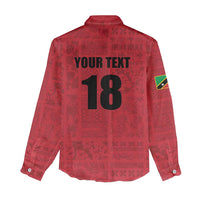 Custom Saint Kitts And Nevis Football Women Casual Shirt Sugar Boyz Red Version - Wonder Print Shop