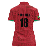 Custom Saint Kitts And Nevis Football Women Polo Shirt Sugar Boyz Red Version - Wonder Print Shop
