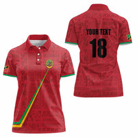 Custom Saint Kitts And Nevis Football Women Polo Shirt Sugar Boyz Red Version - Wonder Print Shop