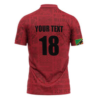 Custom Saint Kitts And Nevis Football Zipper Polo Shirt Sugar Boyz Red Version - Wonder Print Shop