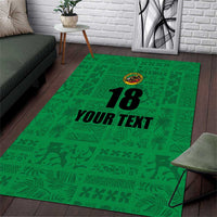 Custom Saint Kitts And Nevis Football Area Rug Sugar Boyz Green Version - Wonder Print Shop