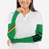 Custom Saint Kitts And Nevis Football Arm Sleeves Sugar Boyz Green Version - Wonder Print Shop