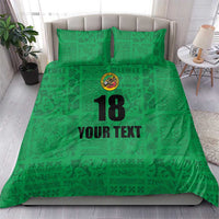 Custom Saint Kitts And Nevis Football Bedding Set Sugar Boyz Green Version - Wonder Print Shop