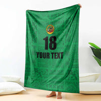 Custom Saint Kitts And Nevis Football Blanket Sugar Boyz Green Version - Wonder Print Shop