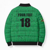 Custom Saint Kitts And Nevis Football Bomber Puffer Jacket Sugar Boyz Green Version - Wonder Print Shop