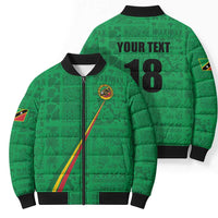Custom Saint Kitts And Nevis Football Bomber Puffer Jacket Sugar Boyz Green Version - Wonder Print Shop