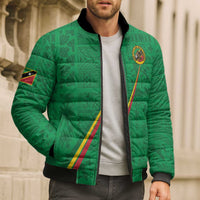 Custom Saint Kitts And Nevis Football Bomber Puffer Jacket Sugar Boyz Green Version - Wonder Print Shop