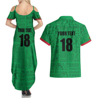 Custom Saint Kitts And Nevis Football Couples Matching Summer Maxi Dress and Hawaiian Shirt Sugar Boyz Green Version - Wonder Print Shop