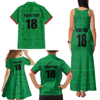 Custom Saint Kitts And Nevis Football Family Matching Tank Maxi Dress and Hawaiian Shirt Sugar Boyz Green Version - Wonder Print Shop