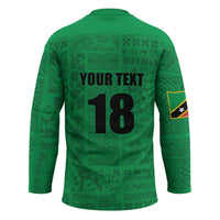 Custom Saint Kitts And Nevis Football Hockey Jersey Sugar Boyz Green Version - Wonder Print Shop
