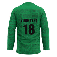 Custom Saint Kitts And Nevis Football Hockey Jersey Sugar Boyz Green Version - Wonder Print Shop