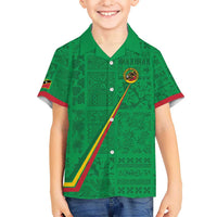 Custom Saint Kitts And Nevis Football Kid Hawaiian Shirt Sugar Boyz Green Version - Wonder Print Shop