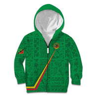 Custom Saint Kitts And Nevis Football Kid Hoodie Sugar Boyz Green Version - Wonder Print Shop