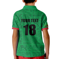 Custom Saint Kitts And Nevis Football Kid Polo Shirt Sugar Boyz Green Version - Wonder Print Shop