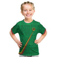 Custom Saint Kitts And Nevis Football Kid T Shirt Sugar Boyz Green Version - Wonder Print Shop
