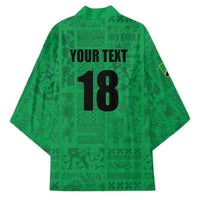 Custom Saint Kitts And Nevis Football Kimono Sugar Boyz Green Version - Wonder Print Shop