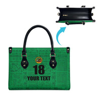 Custom Saint Kitts And Nevis Football Leather Bag Sugar Boyz Green Version - Wonder Print Shop