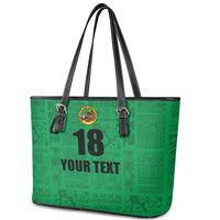 Custom Saint Kitts And Nevis Football Leather Tote Bag Sugar Boyz Green Version - Wonder Print Shop