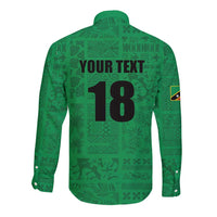 Custom Saint Kitts And Nevis Football Long Sleeve Button Shirt Sugar Boyz Green Version - Wonder Print Shop
