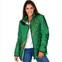 Custom Saint Kitts And Nevis Football Padded Jacket Sugar Boyz Green Version - Wonder Print Shop