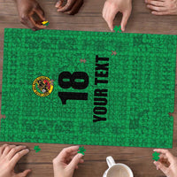 Custom Saint Kitts And Nevis Football Puzzle Sugar Boyz Green Version - Wonder Print Shop