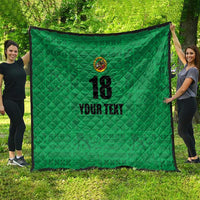Custom Saint Kitts And Nevis Football Quilt Sugar Boyz Green Version - Wonder Print Shop