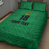 Custom Saint Kitts And Nevis Football Quilt Bed Set Sugar Boyz Green Version - Wonder Print Shop