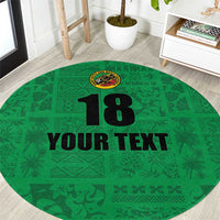 Custom Saint Kitts And Nevis Football Round Carpet Sugar Boyz Green Version - Wonder Print Shop