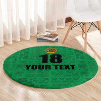 Custom Saint Kitts And Nevis Football Round Carpet Sugar Boyz Green Version - Wonder Print Shop