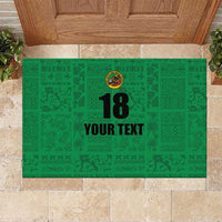Custom Saint Kitts And Nevis Football Rubber Doormat Sugar Boyz Green Version - Wonder Print Shop