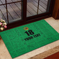 Custom Saint Kitts And Nevis Football Rubber Doormat Sugar Boyz Green Version - Wonder Print Shop