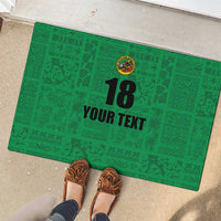 Custom Saint Kitts And Nevis Football Rubber Doormat Sugar Boyz Green Version - Wonder Print Shop