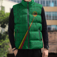Custom Saint Kitts And Nevis Football Sleeveless Puffer Jacket Sugar Boyz Green Version - Wonder Print Shop