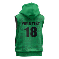 Custom Saint Kitts And Nevis Football Sleeveless Zip Hoodie Sugar Boyz Green Version - Wonder Print Shop