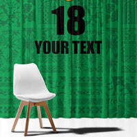 Custom Saint Kitts And Nevis Football Window Curtain Sugar Boyz Green Version - Wonder Print Shop