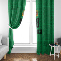Custom Saint Kitts And Nevis Football Window Curtain Sugar Boyz Green Version - Wonder Print Shop