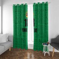 Custom Saint Kitts And Nevis Football Window Curtain Sugar Boyz Green Version - Wonder Print Shop