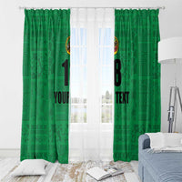 Custom Saint Kitts And Nevis Football Window Curtain Sugar Boyz Green Version - Wonder Print Shop
