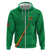 Custom Saint Kitts And Nevis Football Zip Hoodie Sugar Boyz Green Version - Wonder Print Shop