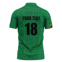 Custom Saint Kitts And Nevis Football Zipper Polo Shirt Sugar Boyz Green Version - Wonder Print Shop